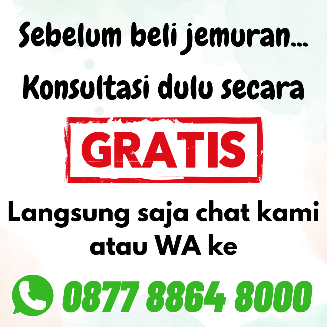 Jemuran Baju Stainless Steel Lipat 120 cm 9 Palang Ekonomis Anti Karat